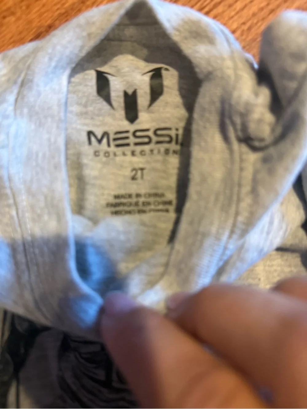 Grey Soccer Player Graphic Long Sleeve Tee Messi size 2T